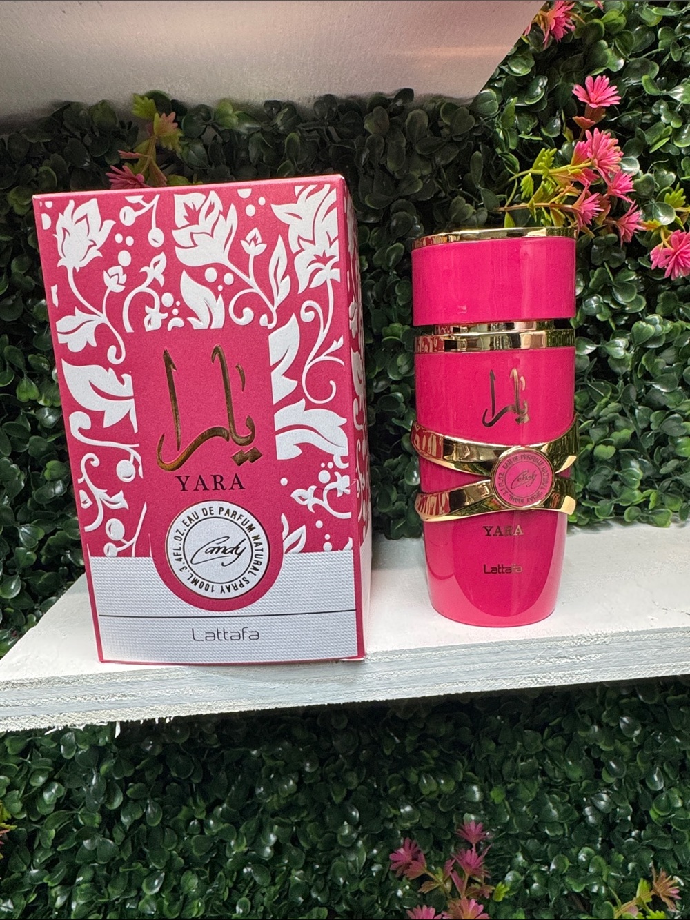 Lattafa Yara Eau de Parfum - Hot Pink Bottle & Box
